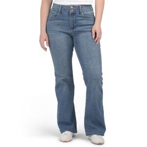 D. JEANS Medium Wash High Rise Button Fly Bootcut Jeans With 4 Pockets